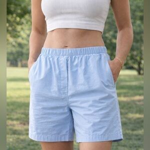 Wilfred Free Pastel Blue Cotton 7” Breeze Shorts Large